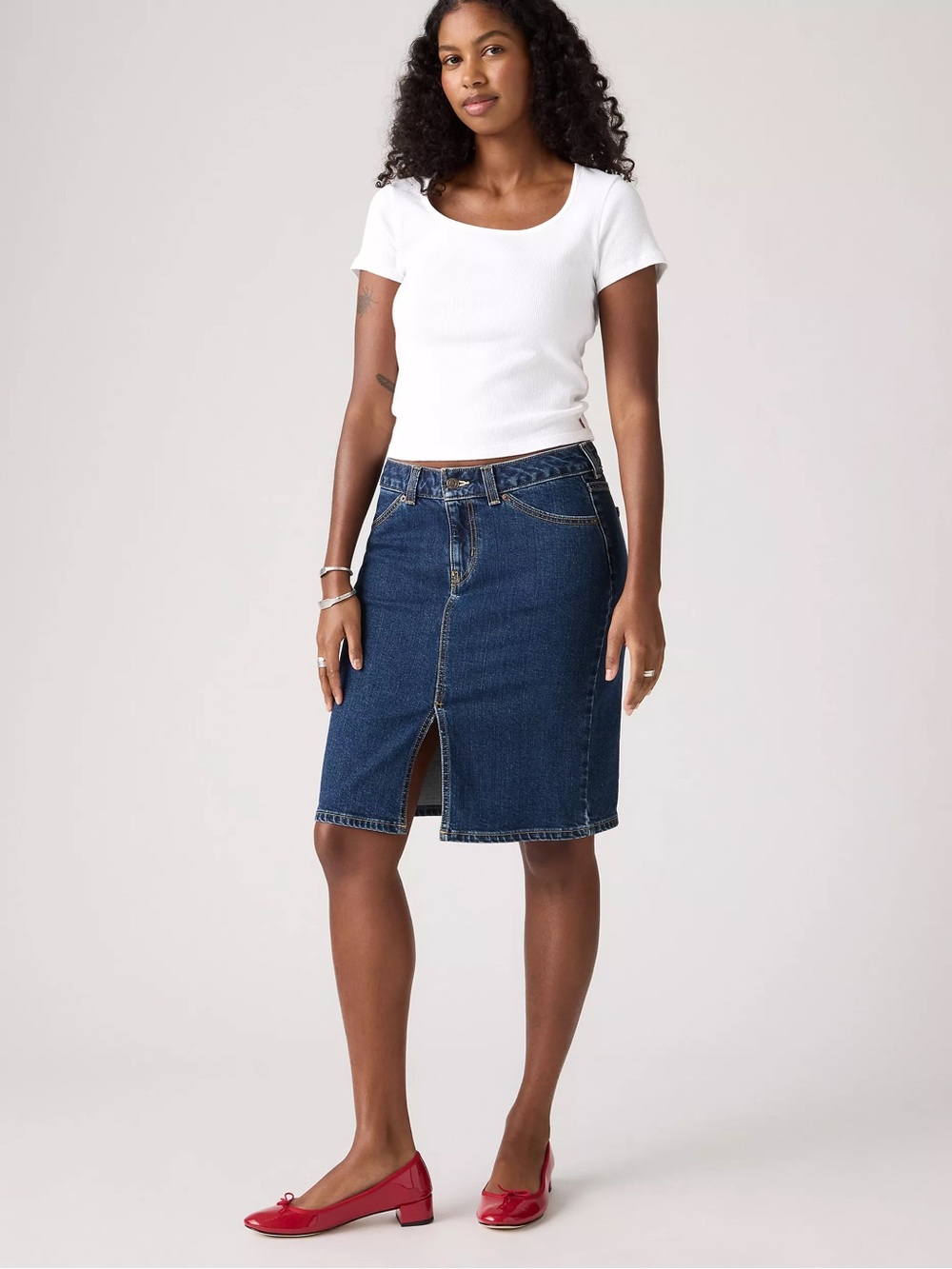 Levi’s low midi skirt with front slit nwt